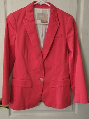 Banana Republic Coral-Pink Single-Button Blazer